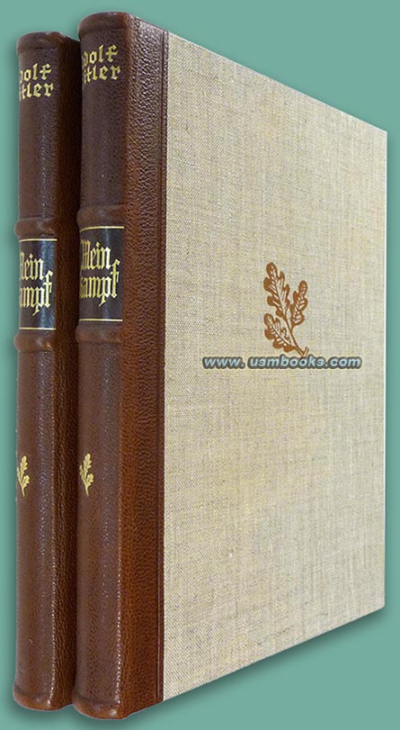 Adolf Hitler - Mein Kampf brown leather set 1938